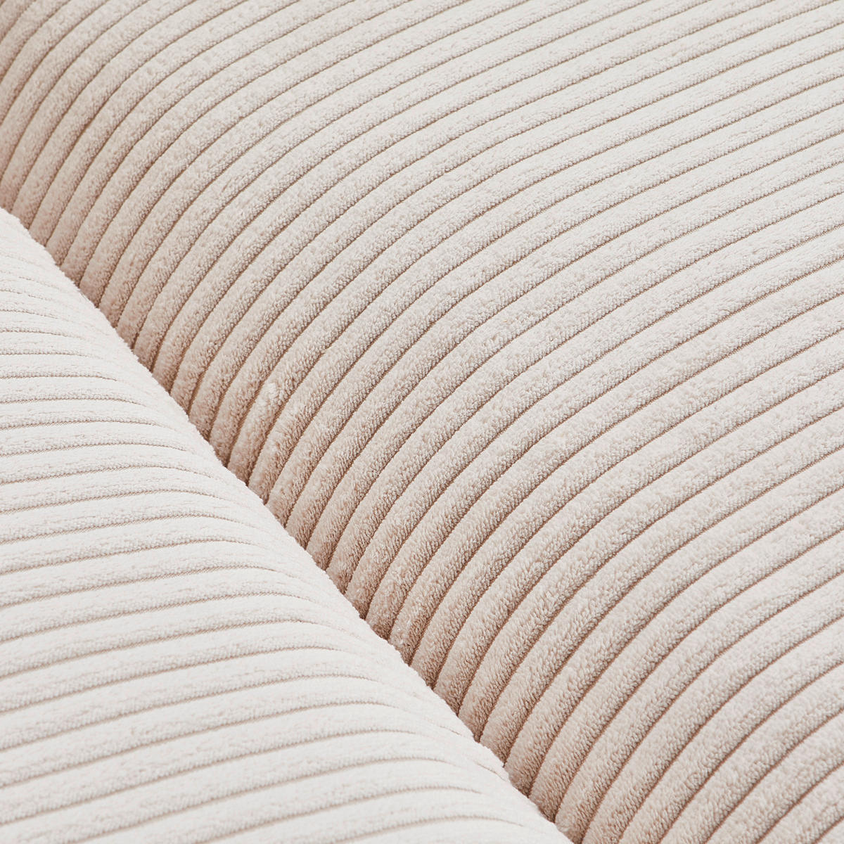 BIGSOFA Cord Naturfarben  - Schwarz/Naturfarben, Design, Kunststoff/Textil (260/90/140cm) - Ambia Home