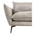 ECKSOFA in Webstoff Beige  - Beige/Schwarz, Design, Textil/Metall (338/165cm) - Hom`in