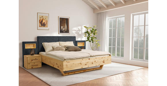 BETT 180/200 cm in Zirbelkieferfarben, Dunkelgrau - Dunkelgrau/Zirbelkieferfarben, Natur, Holz/Textil (180/200cm) - Valnatura