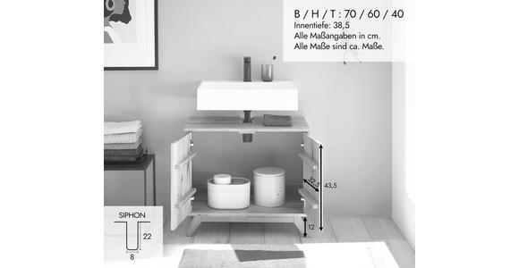 WASCHBECKENUNTERSCHRANK 70/60/40 cm  - Wildeiche, Basics, Holz (70/60/40cm) - Linea Natura