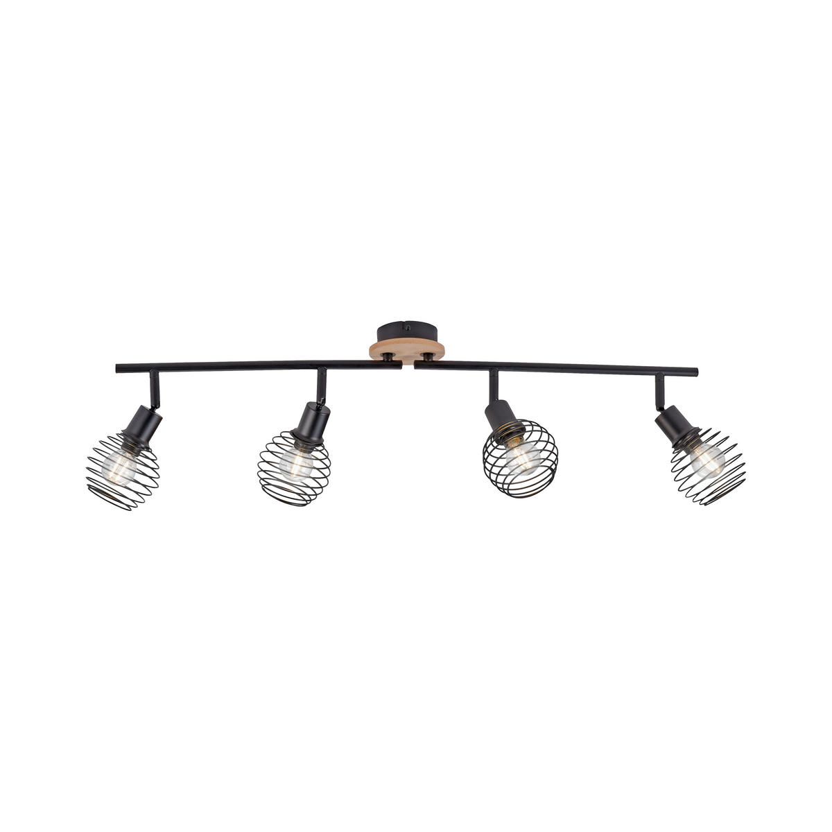 DECKENLEUCHTE Eugen 92/87/24 cm   - Schwarz, Natur, Holz/Kunststoff (92/87/24cm)