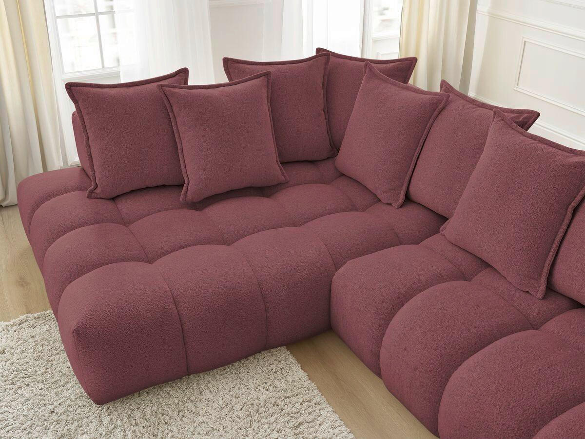 ECKSOFA Ottomane links  EVEREST Rot Flachgewebe  - Rot/Schwarz, MODERN, Kunststoff/Textil (210/352cm) - Livetastic