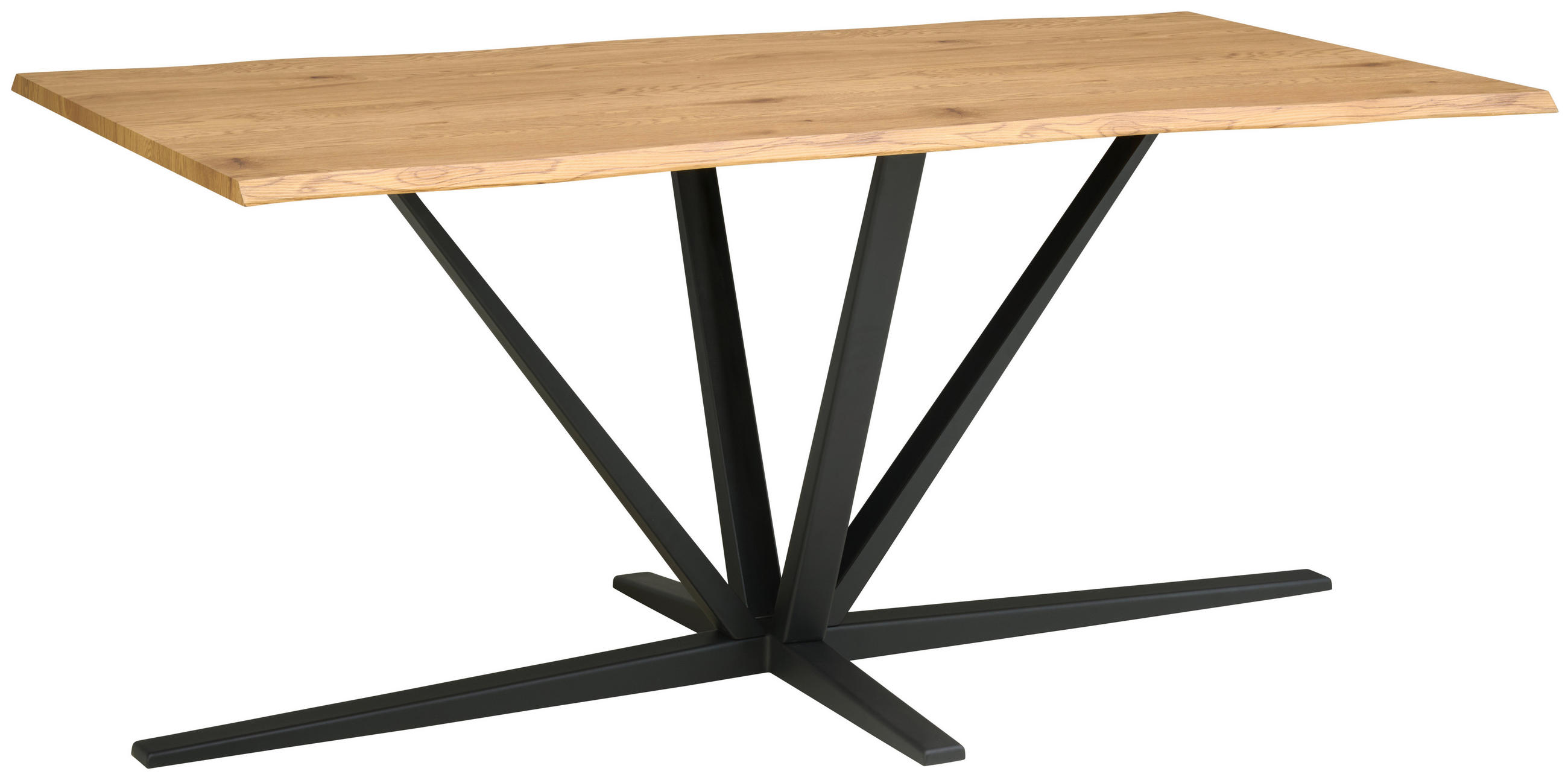 ESSTISCH rechteckig Schwarz, Eichefarben  - Eichefarben/Schwarz, MODERN, Holzwerkstoff/Metall (180/76/90cm) - MID.YOU