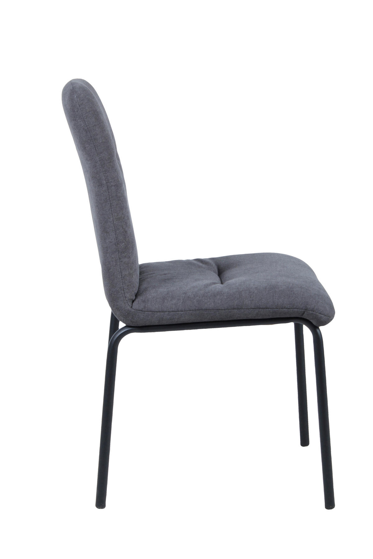 STUHL-SET 2 Stück  in  - Dunkelgrau/Schwarz, Design, Textil/Metall (44,5/87/55,5cm) - Livetastic