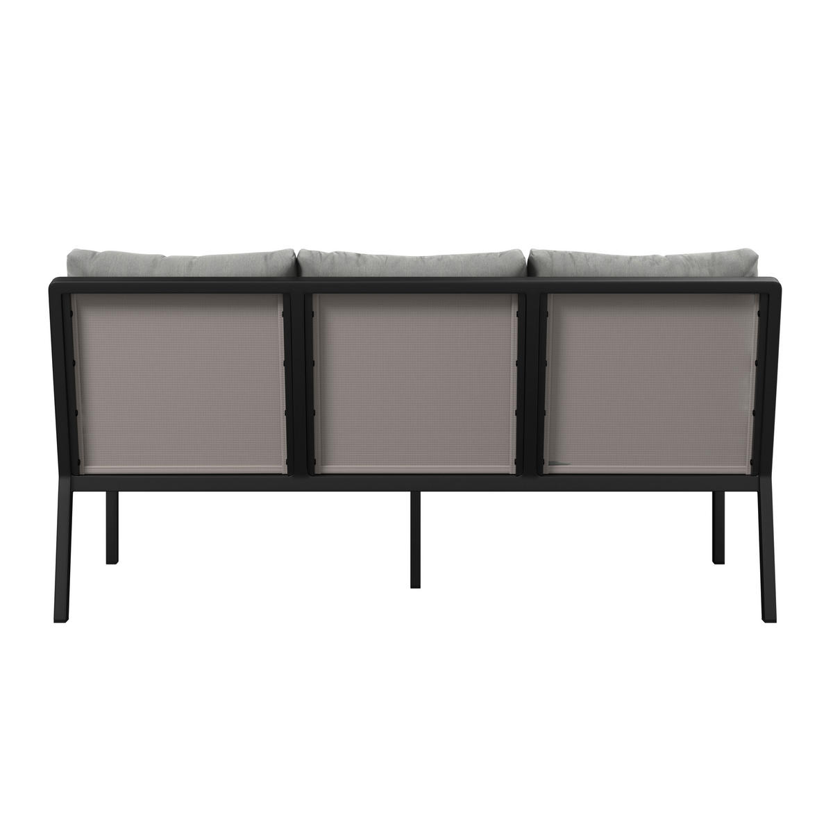 3-SITZER-BANK 177/84,5/81,5 cm Netzbespannung, Webstoff Anthrazit, Grau  - Anthrazit/Grau, Design, Textil/Metall (177/84,5/81,5cm) - Amatio