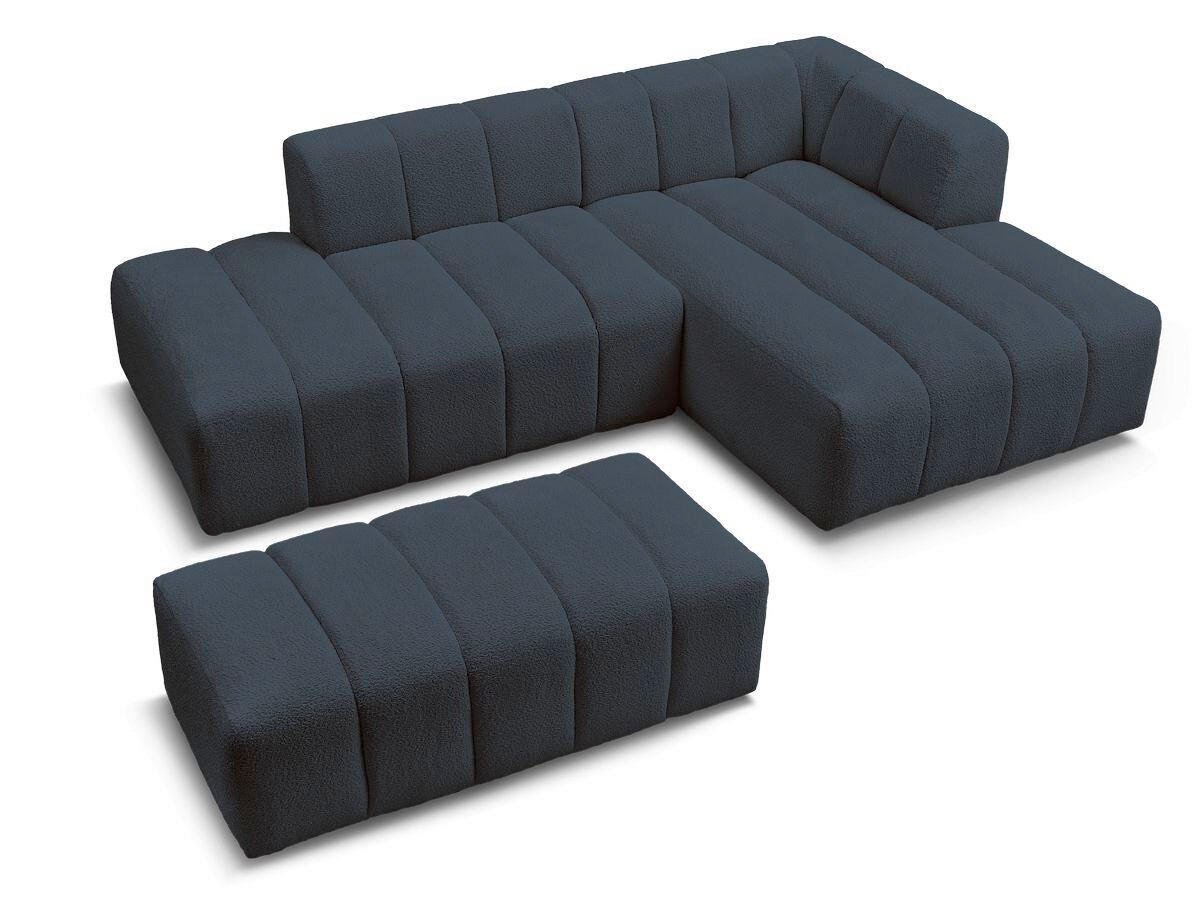 ECKSOFA  ANNECY Dunkelblau Bouclé  - Schwarz/Dunkelblau, MODERN, Kunststoff/Textil (262/170cm)