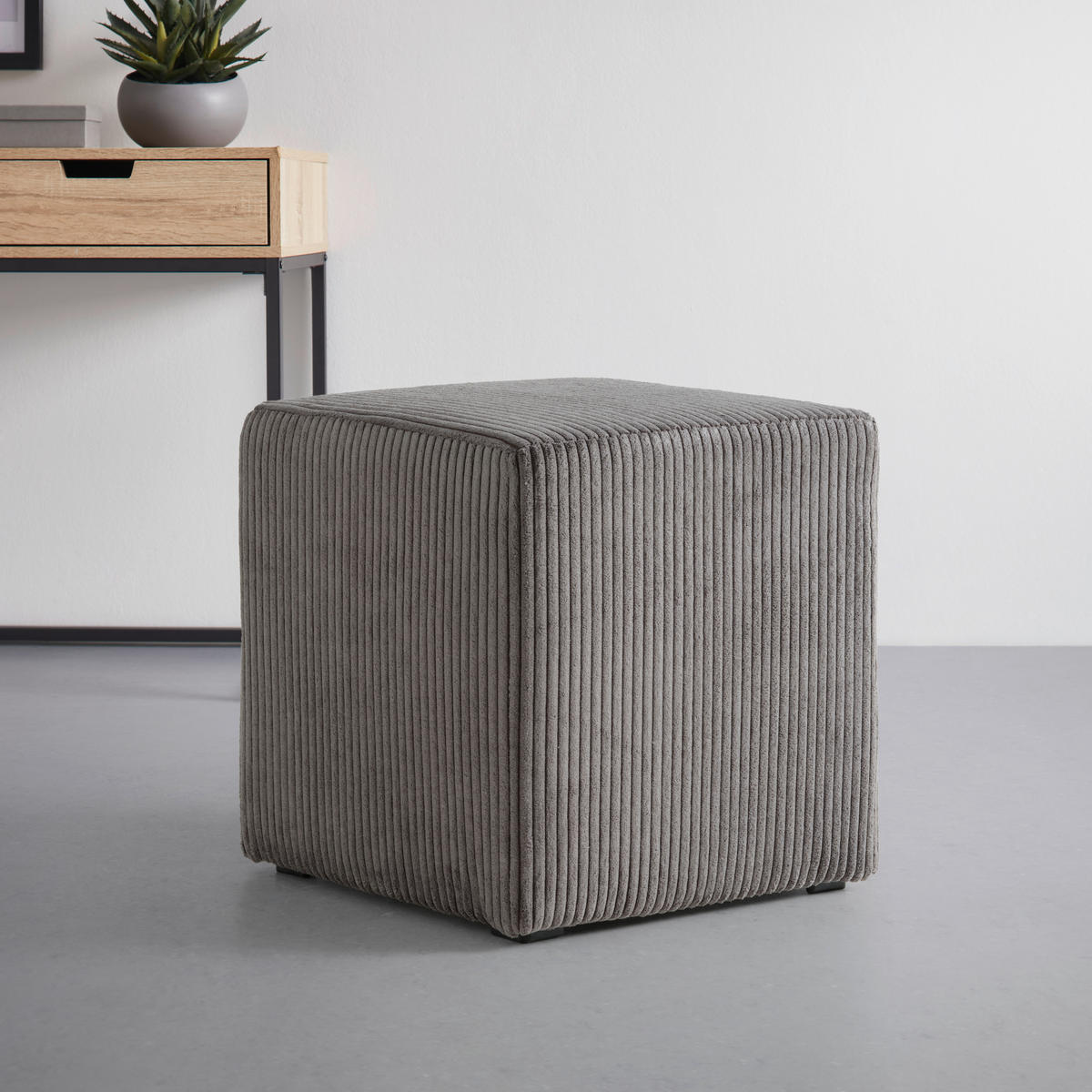 TABURE, tekstil temno siva  - temno siva/črna, Moderno, tekstil (45/42/45cm) - Carryhome
