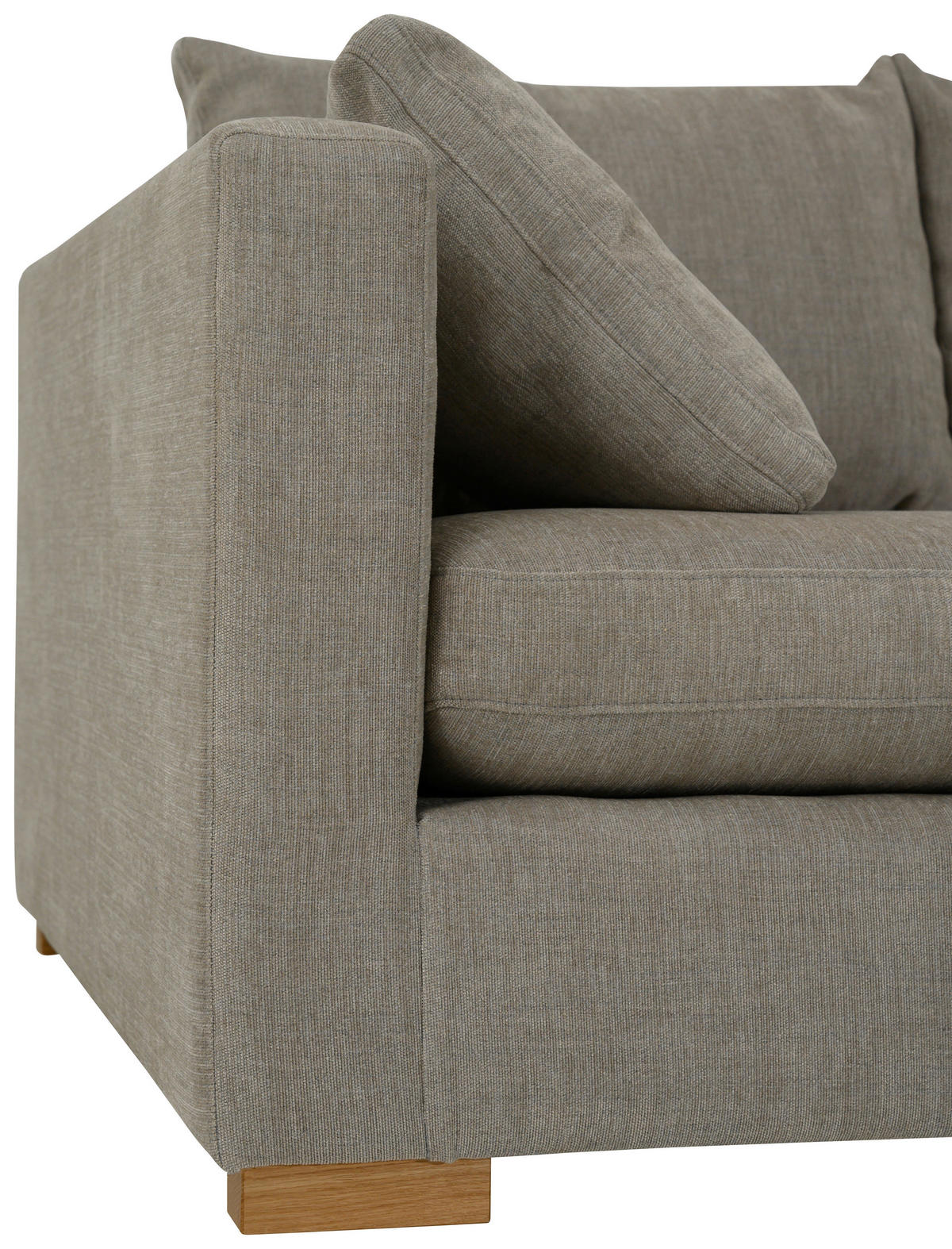 SOFFA i beige  - beige/brun, Klassisk, metall/trä (318/80/272cm) - Hom`in