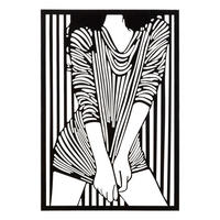 WANDDEKO  40/60/1.3 cm   - Schwarz, Basics, Metall (40/60/1.3cm)