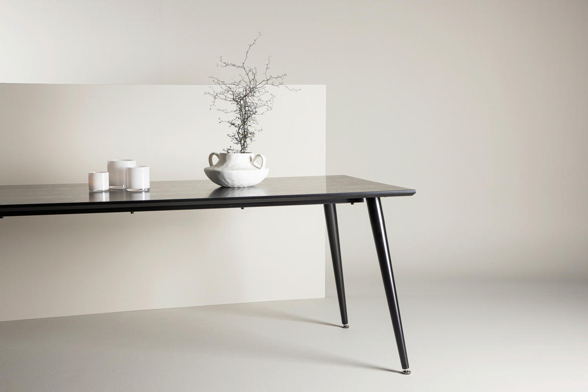 ESSTISCH in Metall, Holzwerkstoff 180/90/75 cm  - Schwarz, Design, Holzwerkstoff/Metall (180/90/75cm) - Livetastic