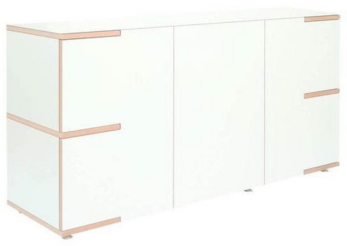 SIDEBOARD  in 150/75/45 cm  - Alufarben/Weiß, Design, Holzwerkstoff (150/75/45cm) - Tojo