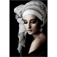 GLASBILD Frauen 80/120 cm  - Schwarz/Grau, Basics, Glas/Papier (80/120cm) - Monee