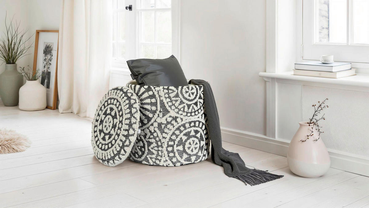 HOCKER Grau  - Grau, Design, Textil (40/45/40cm) - MID.YOU