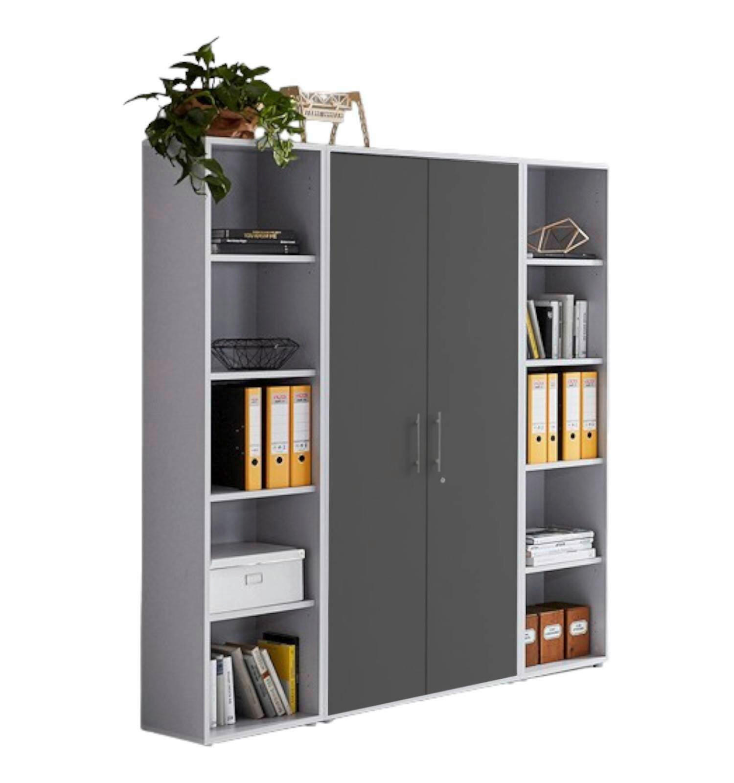 AKTENSCHRANK 172,6/185,6/33 cm  - Anthrazit/Hellgrau, MODERN, Holzwerkstoff (172,6/185,6/33cm) - MID.YOU