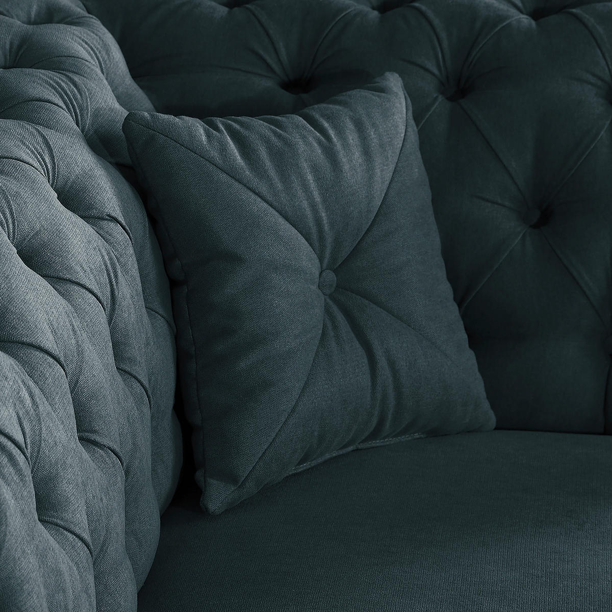 3-SITZER-SOFA Mikrofaser Dunkelgrau  - Dunkelgrau/Braun, Design, Holz/Textil (232/79/97cm) - Livetastic