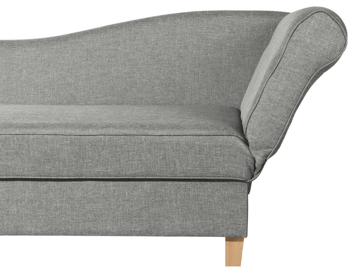 RÉCAMIERE in Flachgewebe Hellgrau  - Buchefarben/Hellgrau, Design, Holz/Textil (190/88/82cm) - Max Winzer