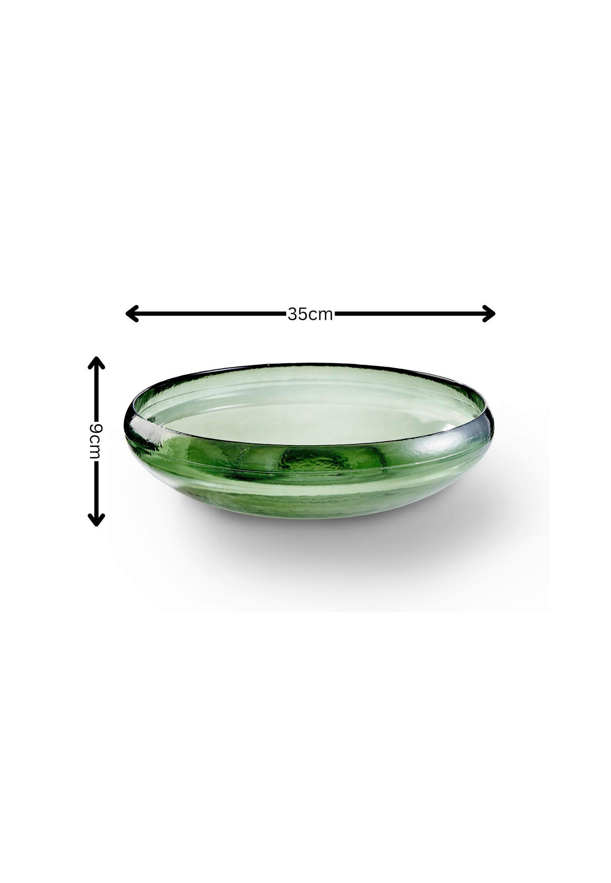 DEKORSKÅL  35/9 cm   - smaragdgrön, Basics, glas (35/9cm) - FYNCH-HATTON