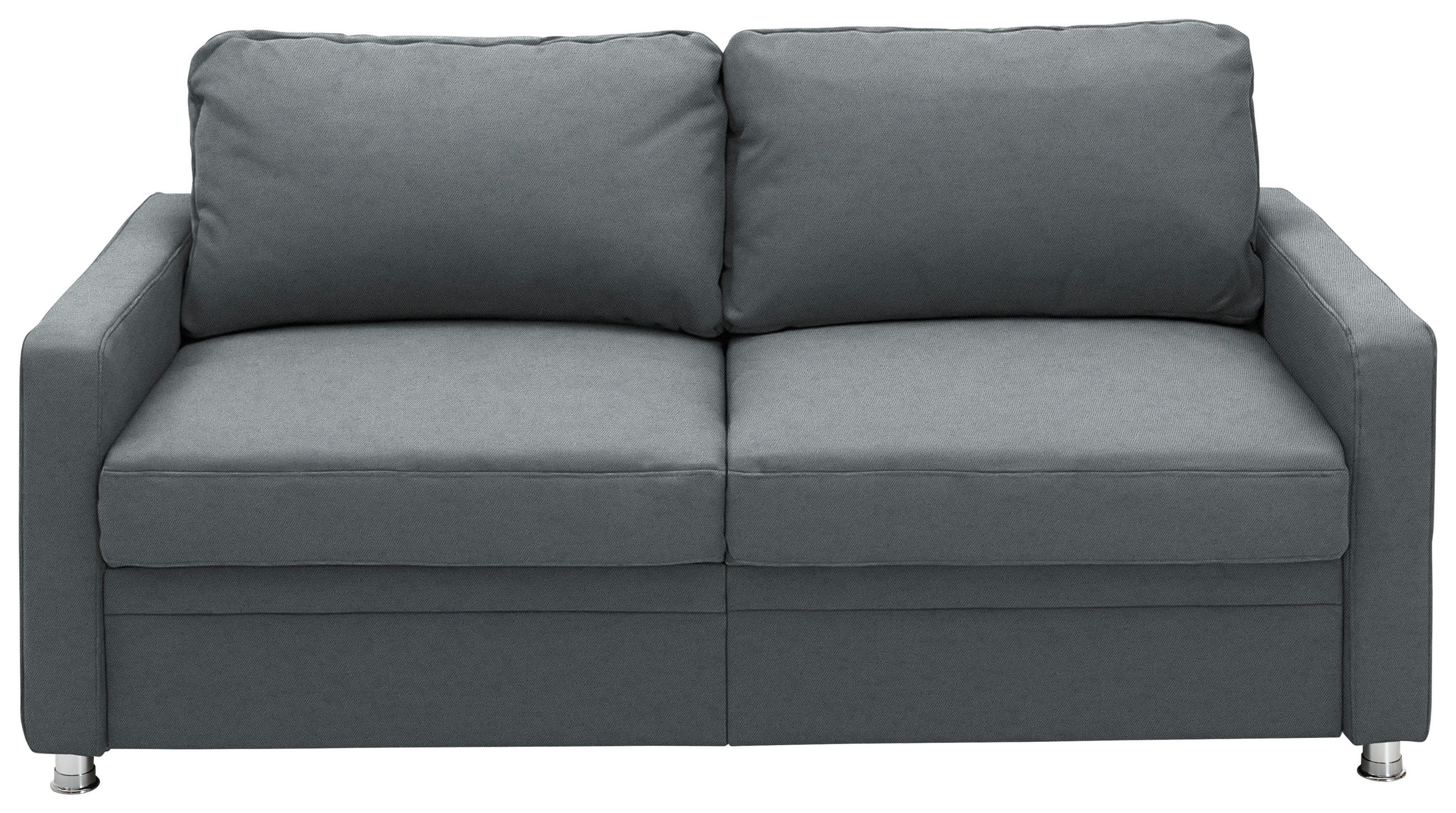 SCHLAFSOFA  in Chenille Dunkelgrau  - Chromfarben/Dunkelgrau, KONVENTIONELL, Textil/Metall (206/90/100cm) - Beldomo Style