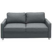 SCHLAFSOFA  in Chenille Dunkelgrau  - Chromfarben/Dunkelgrau, KONVENTIONELL, Textil/Metall (206/90/100cm) - Beldomo Style