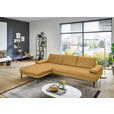 ECKSOFA Beldomo Premium in Echtleder Gelb  180/310 cm  - Gelb/Schwarz, Design, Leder/Metall (180/310cm) - Dieter Knoll