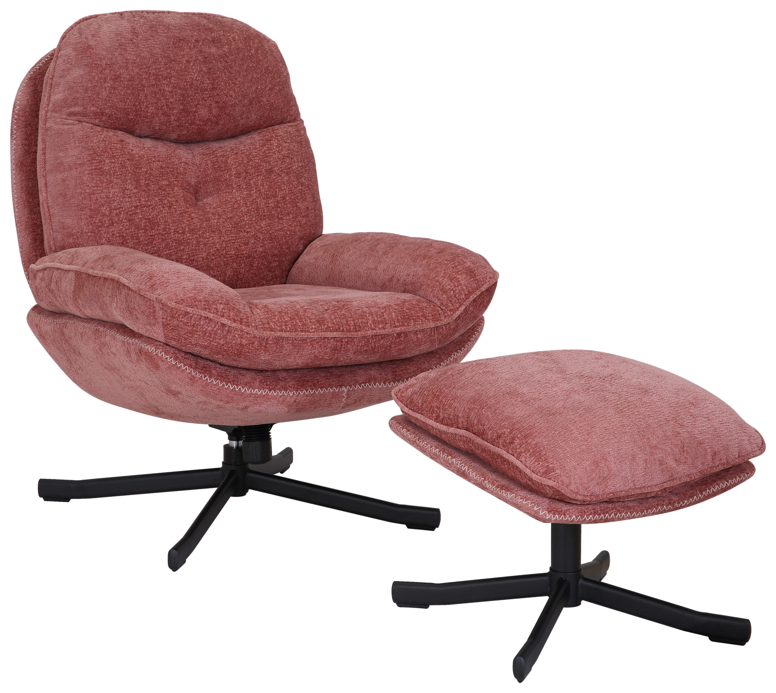 SESSELSET Samt    - Beere/Schwarz, Design, Textil/Metall (95/78/96cm) - Livetastic