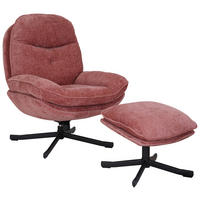 SESSELSET Samt    - Beere/Schwarz, Design, Textil/Metall (95/78/96cm) - Livetastic