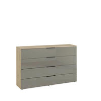 SIDEBOARD  120/78/40 cm 4 Schublade(n)  - Graphitfarben/Eiche Artisan, Basics, Glas/Holzwerkstoff (120/78/40cm) - Moderano
