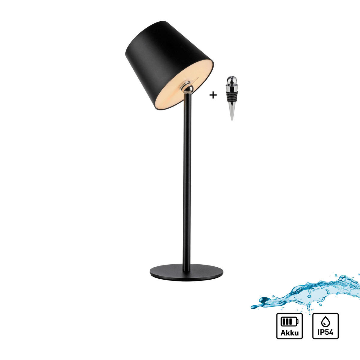LED-TISCHLEUCHTE Boteria 11/11/37 cm   - Schwarz, MODERN, Kunststoff/Metall (11/11/37cm)