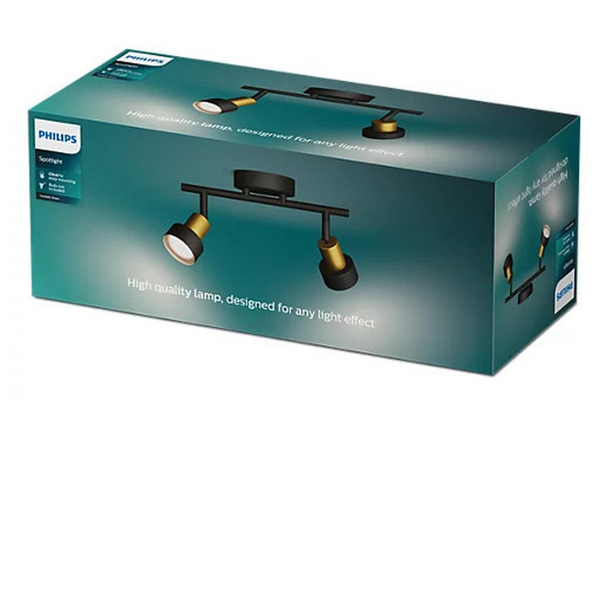 LED PLAFONSKI REFLEKTOR - zlatna/crna, Osnovno, metal (27 cm/13 cm/11 cmcm) - Philips