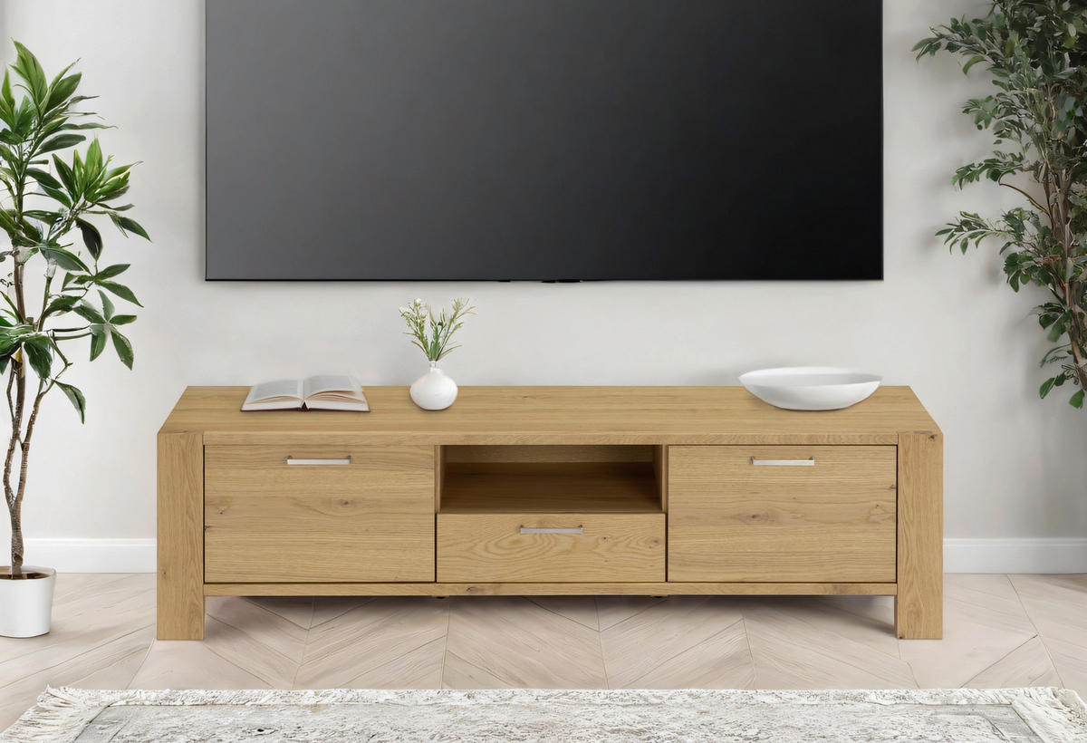 LOWBOARD  in  - Silberfarben/Naturfarben, Design, Holz/Holzwerkstoff (171/43/47cm) - MID.YOU