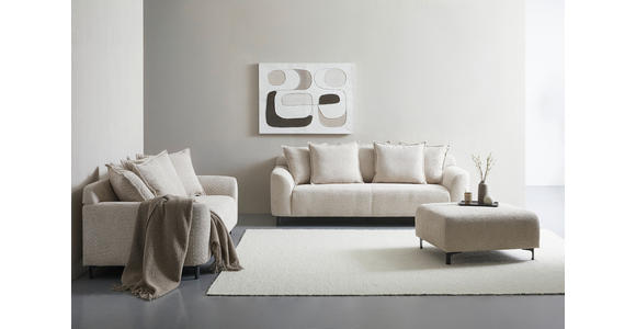 2,5-SITZER  in Chenille Beige  - Beige/Schwarz, KONVENTIONELL, Textil/Metall (200/84/99cm) - Carryhome