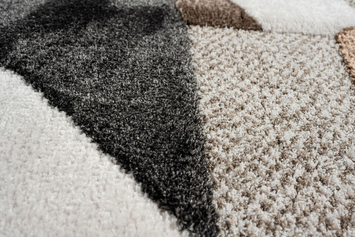 WEBTEPPICH  Wohnzimmer 160/230 cm Masai Braun, Creme, Schwarz  - Creme/Schwarz, Basics, Kunststoff/Textil (160/230cm) - Novel