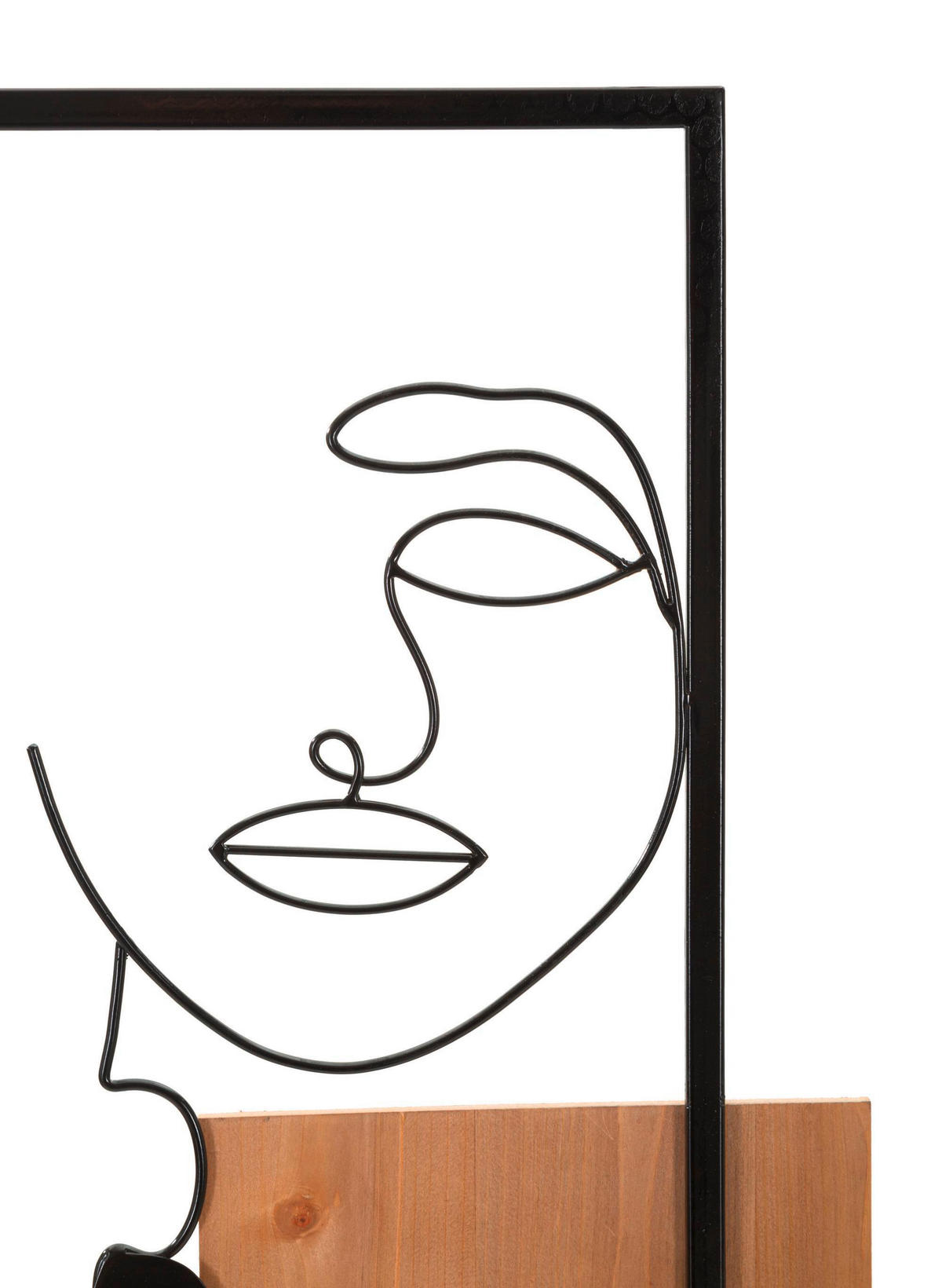 WANDDEKO  63.5/90/2 cm   - Schwarz/Naturfarben, Basics, Holzwerkstoff/Metall (63.5/90/2cm)