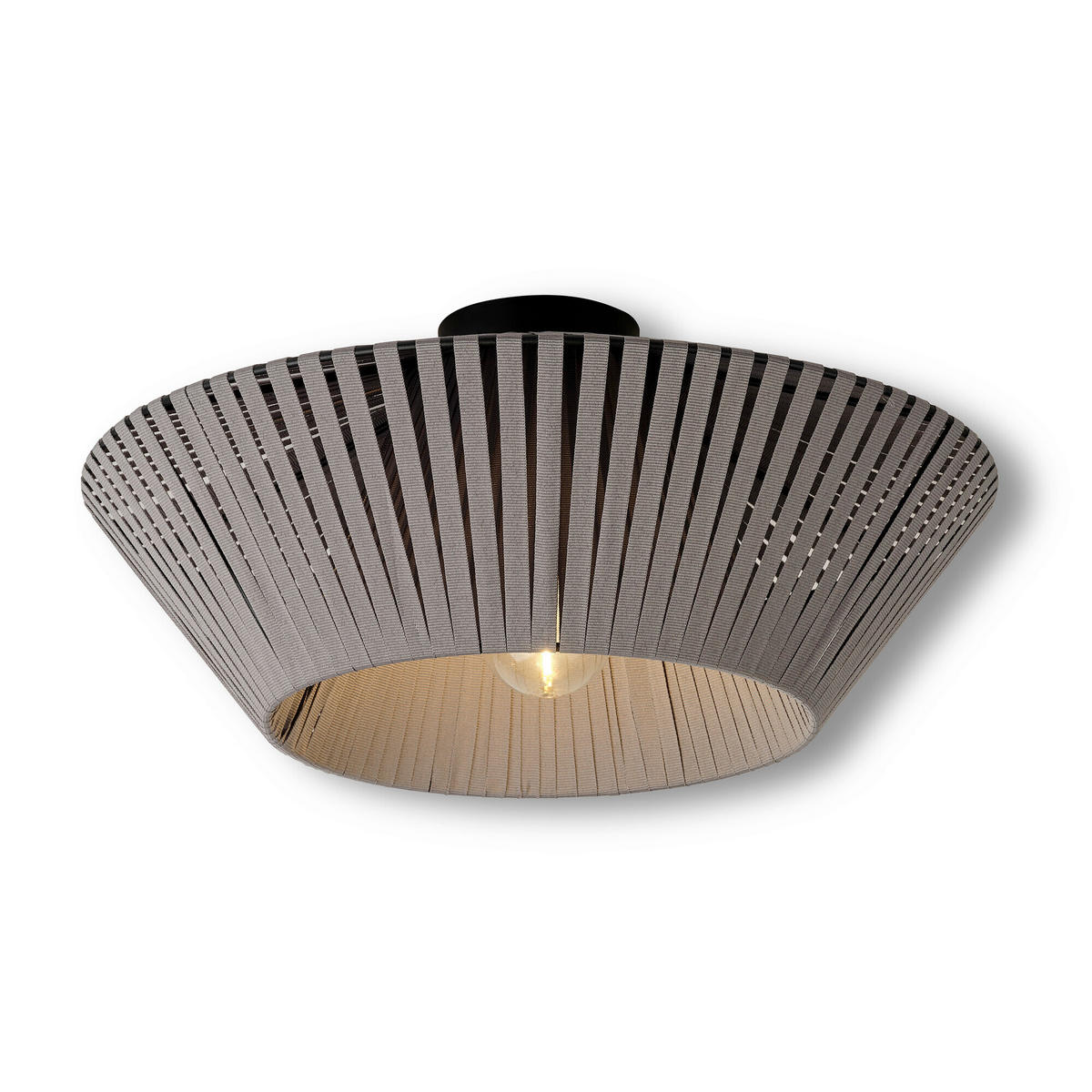 DECKENLEUCHTE 40,5/19 cm   - Dunkelgrau, Basics, Textil/Metall (40,5/19cm) - Osram
