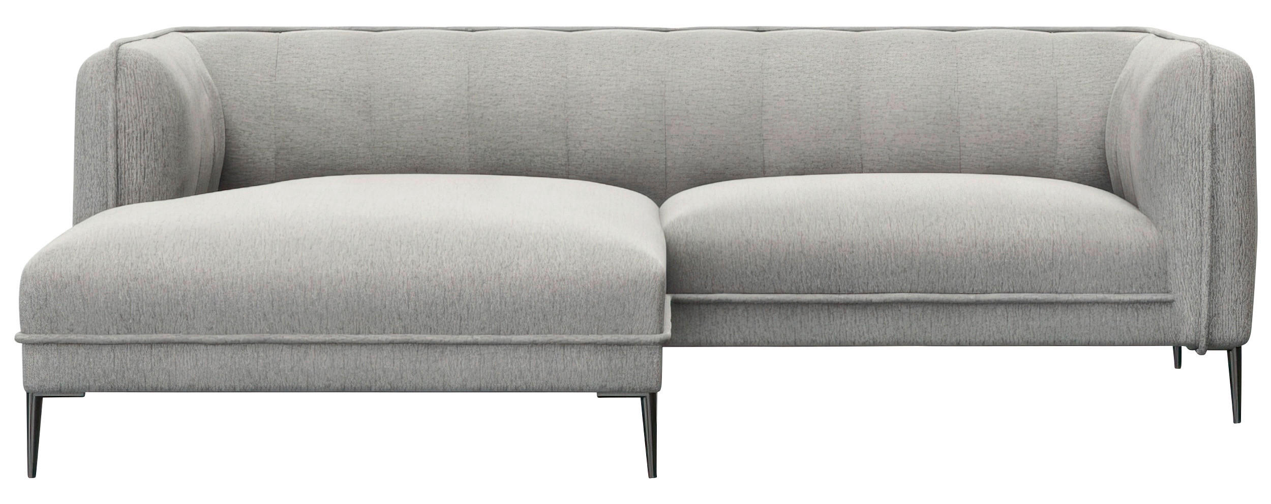 ECKSOFA Grau Flachgewebe, Webstoff, Chenille  - Schwarz/Grau, Design, Holz/Textil (149/211cm) - Livetastic