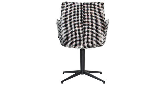 ARMLEHNSTUHL in Eisen Chenille - Blau/Schwarz, Design, Textil/Metall (59,5/87,5/62,5cm) - Novel