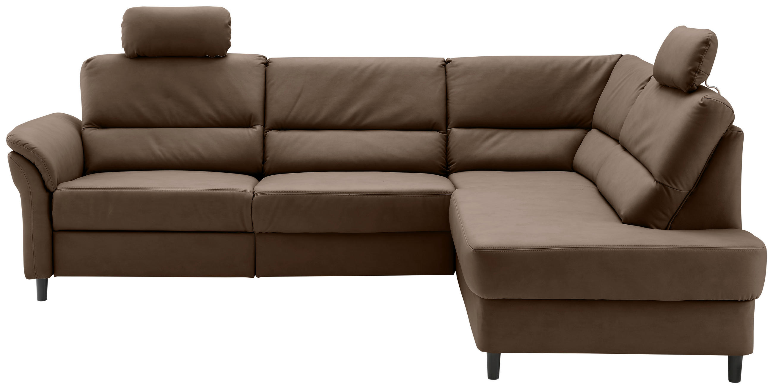 ECKSOFA in Lederlook Braun - Schwarz/Braun, Modern, Holz/Textil (266/190cm) - Livetastic