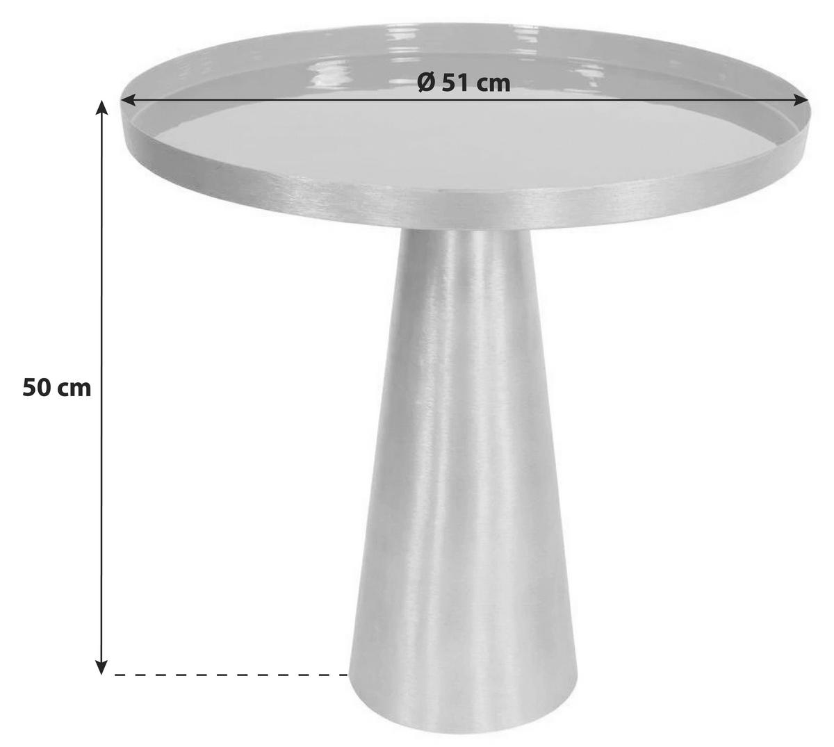 BEISTELLTISCH in Metall 51/51/50 cm  - Graubraun/Goldfarben, Trend, Metall (51/51/50cm) - Kayoom