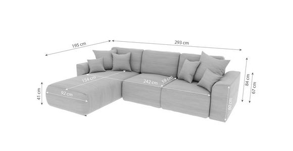 ECKSOFA Taupe Cord - Taupe/Chromfarben, KONVENTIONELL, Kunststoff/Textil (195/293cm) - Carryhome