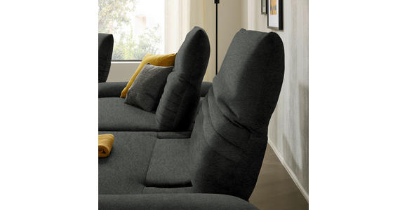 ECKSOFA  in Teddystoff Anthrazit  280/170-195 cm  - Anthrazit/Schwarz, Design, Textil/Metall (280/170-195cm) - Dieter Knoll