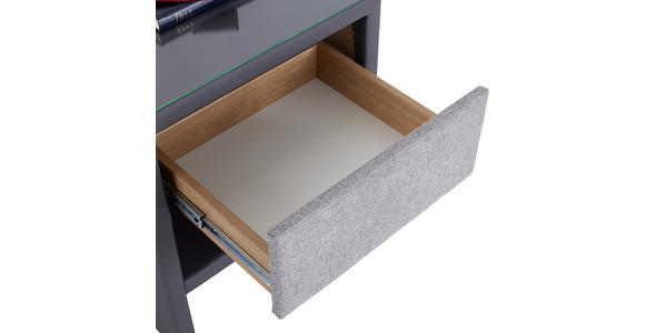 Nachtkästchen Grau H: 60 cm Hampton - Anthrazit/Grau, KONVENTIONELL, Textil (50/60/45cm) - Luca Bessoni