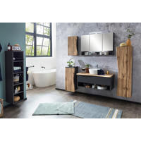 BADEZIMMERREGAL 30/130/35 cm  - Silberfarben/Graphitfarben, Natur, Holzwerkstoff/Kunststoff (30/130/35cm) - Xora