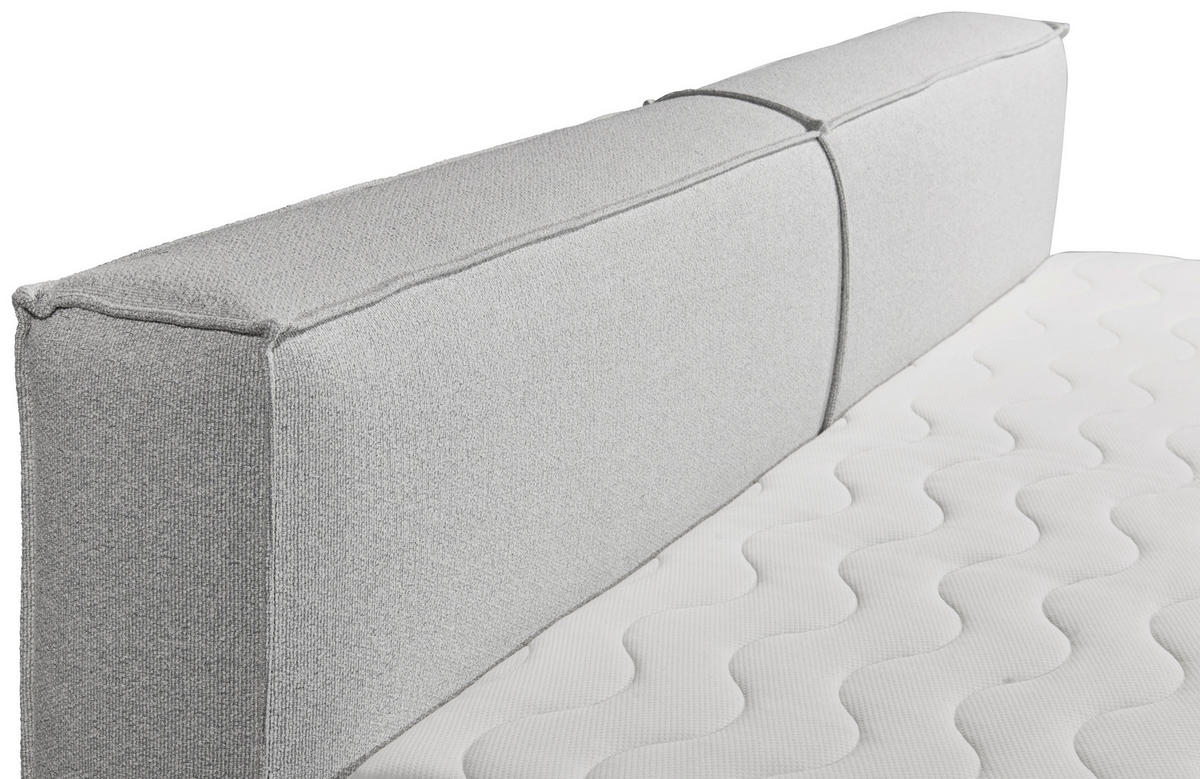 BOXSPRINGBETT 240/200 cm  in Silberfarben  - Silberfarben/Schwarz, LIFESTYLE, Kunststoff/Textil (240/200cm) - Boxxx