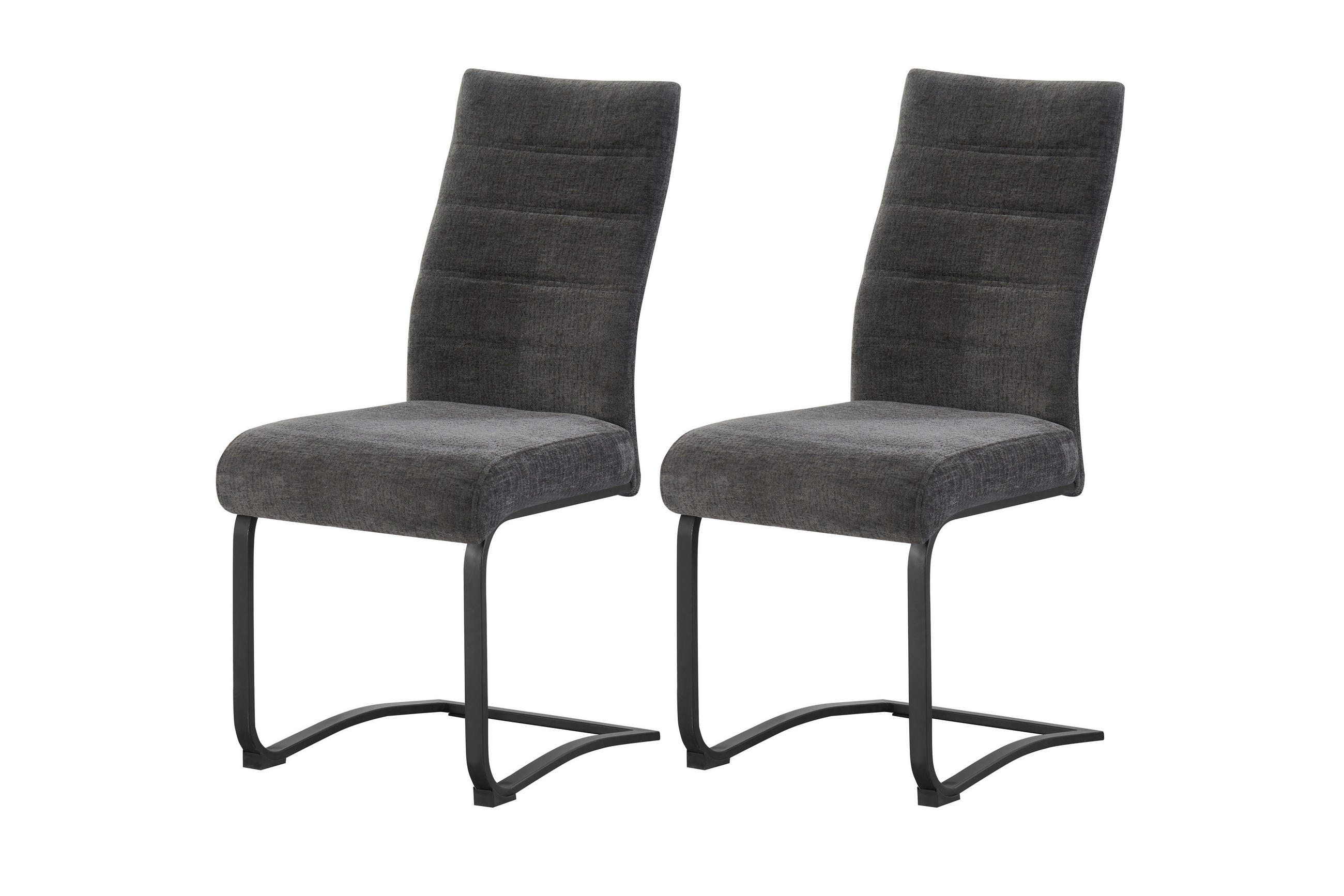 Set Scaune Cantilever din textil, antracit