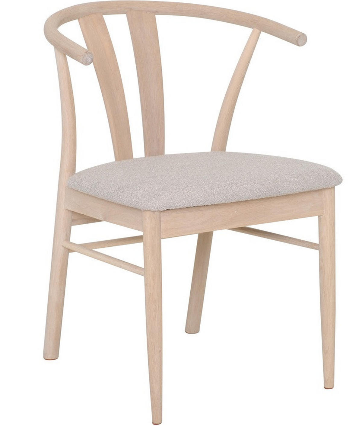 STOL bouclé  - ek Bianco/greige, Design, trä/textil (54/79/54cm) - Best Price