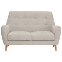 2-SITZER-SOFA in Webstoff Beige  - Eichefarben/Beige, Design, Holz/Textil (160/105/84cm) - Carryhome