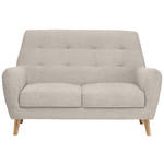 2-SITZER-SOFA in Webstoff Beige  - Eichefarben/Beige, Design, Holz/Textil (160/105/84cm) - Carryhome
