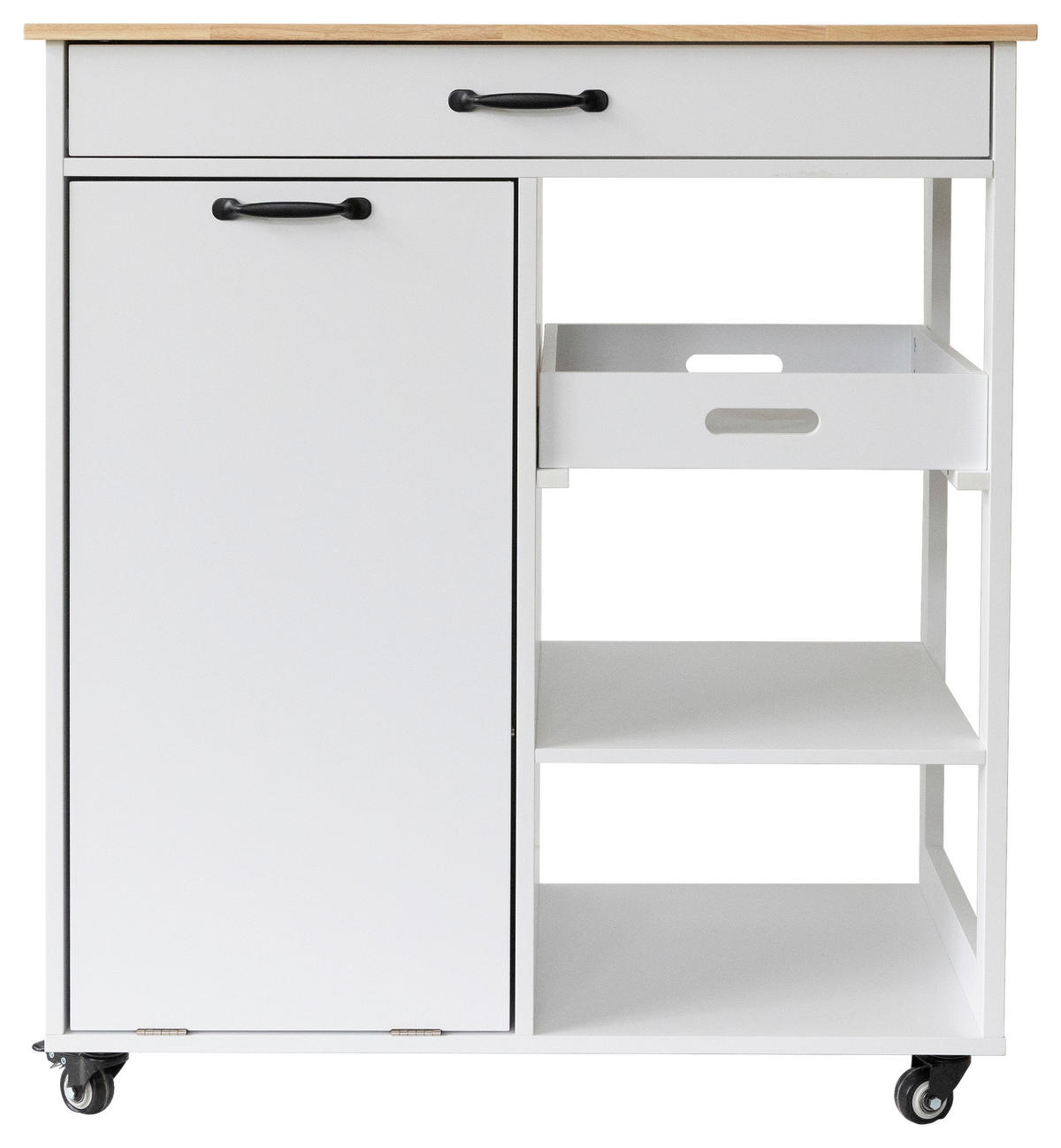 SERVIERWAGEN in Weiß  - Schwarz/Weiß, Basics, Holz/Holzwerkstoff (82/94/47cm) - MID.YOU