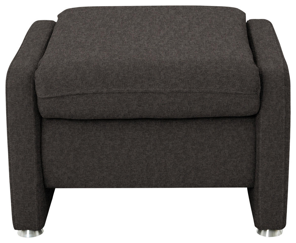 HOCKER Textil Dunkelbraun  - Dunkelbraun/Alufarben, Konventionell, Textil/Metall (67/44/58cm) - Beldomo Comfort