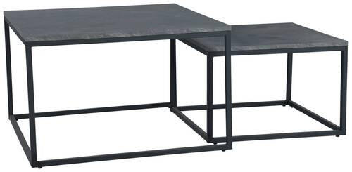 COUCHTISCH quadratisch Grau  - Schwarz/Grau, Design, Holzwerkstoff/Metall (80/50/80cm) - MID.YOU